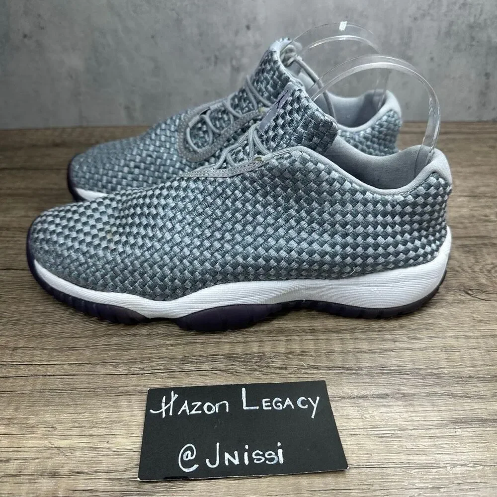 Nike~Youth Boys~Air Jordan Future Low GS‎ Wolf Grey/Purple Sneakers~Size-7Y
